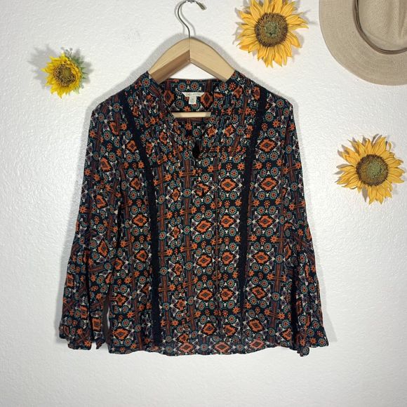 Cato Est. 1946 Geometric Boho Hippy Blouse Size Medium Women’s - Picture 6 of 9